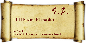 Illikman Piroska névjegykártya